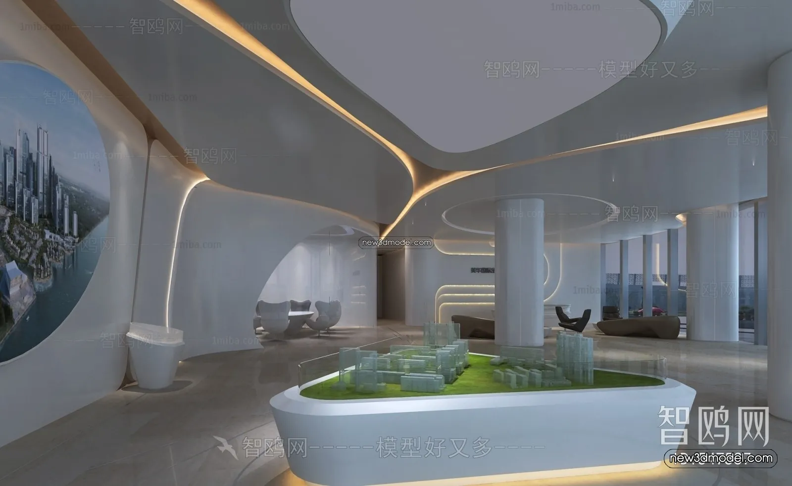 Interior 3D Model of Sales Office – 3D Scene – 166 – VRAY