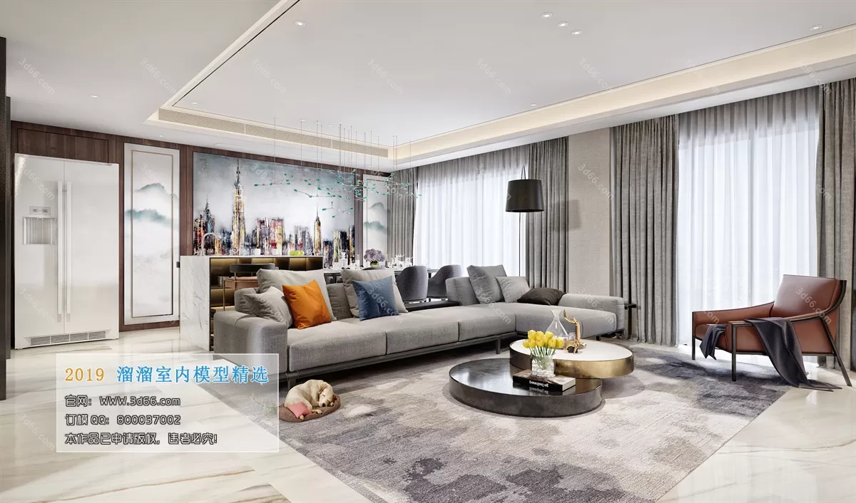 LIVING ROOM 3D MODELS – A107-Modern style – 106 LIVING ROOM 3D MODELS – A107-Modern style – 106