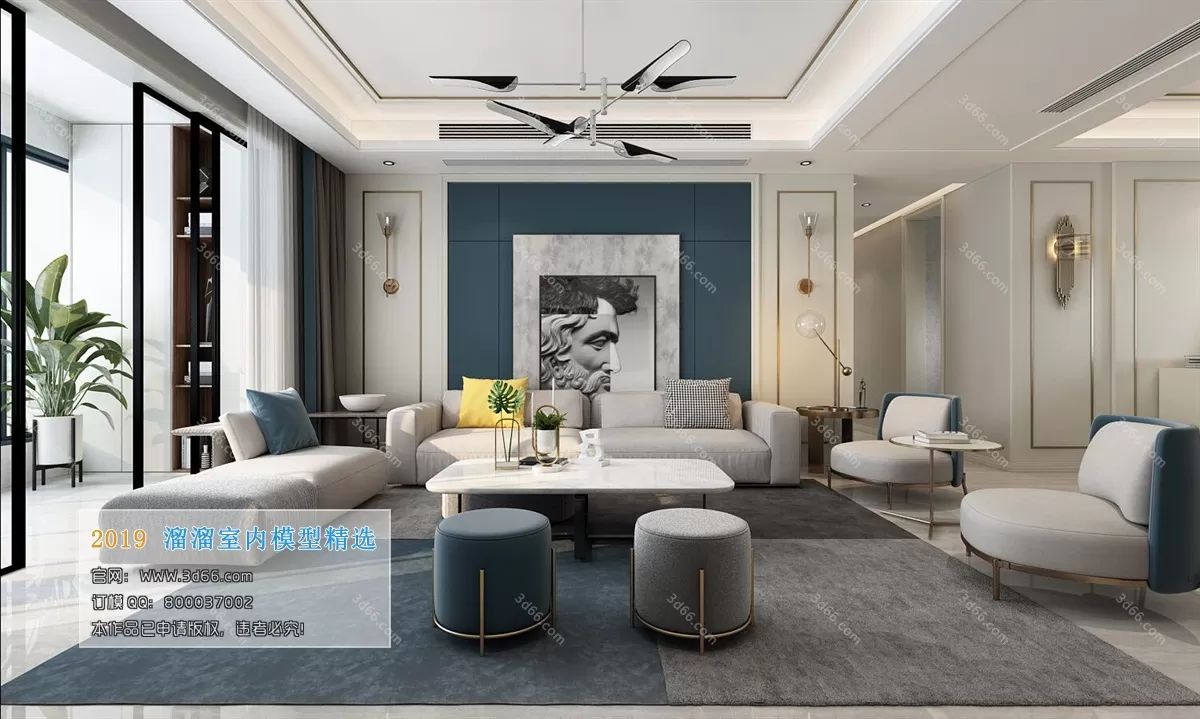 LIVING ROOM 3D MODELS – A119-Modern style – 118 LIVING ROOM 3D MODELS – A119-Modern style – 118