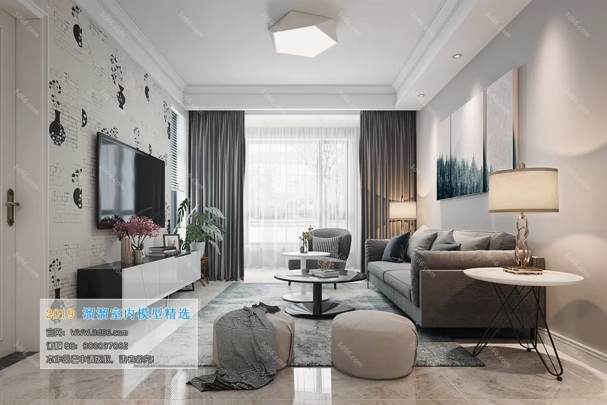 LIVING ROOM 3D MODELS – A123-Modern style – 122 LIVING ROOM 3D MODELS – A123-Modern style – 122