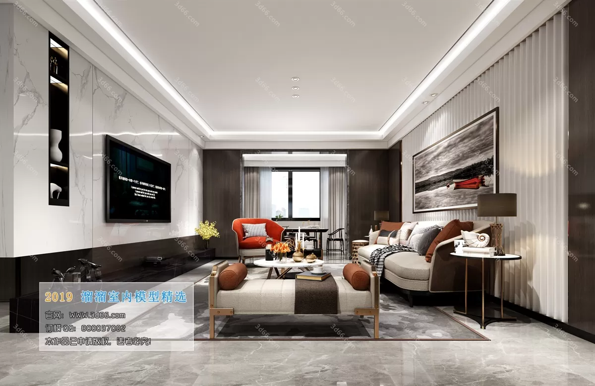 LIVING ROOM 3D MODELS – A128-Modern style – 127 LIVING ROOM 3D MODELS – A128-Modern style – 127