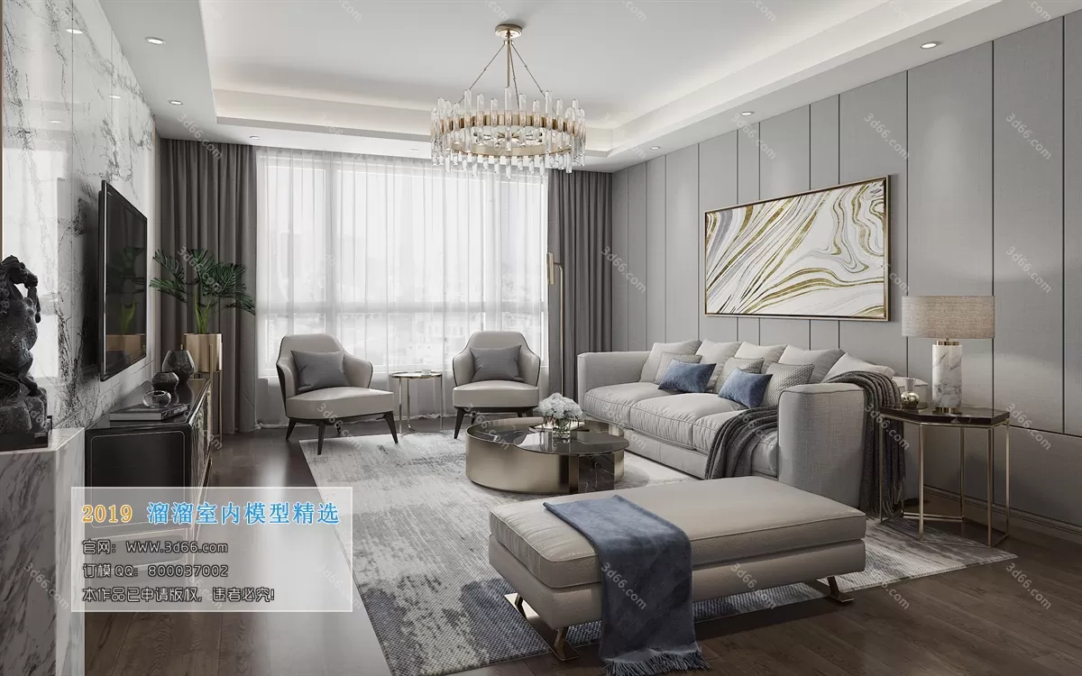 LIVING ROOM 3D MODELS – A136-Modern style – 135 LIVING ROOM 3D MODELS – A136-Modern style – 135