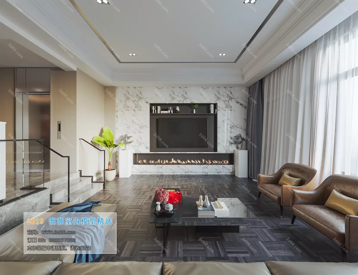 LIVING ROOM 3D MODELS – A145-Modern style-Corona – 143 LIVING ROOM 3D MODELS – A145-Modern style-Corona – 143