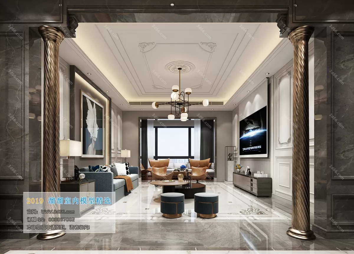 LIVING ROOM 3D MODELS – B002-Postmodern style – 157 LIVING ROOM 3D MODELS – B002-Postmodern style – 157