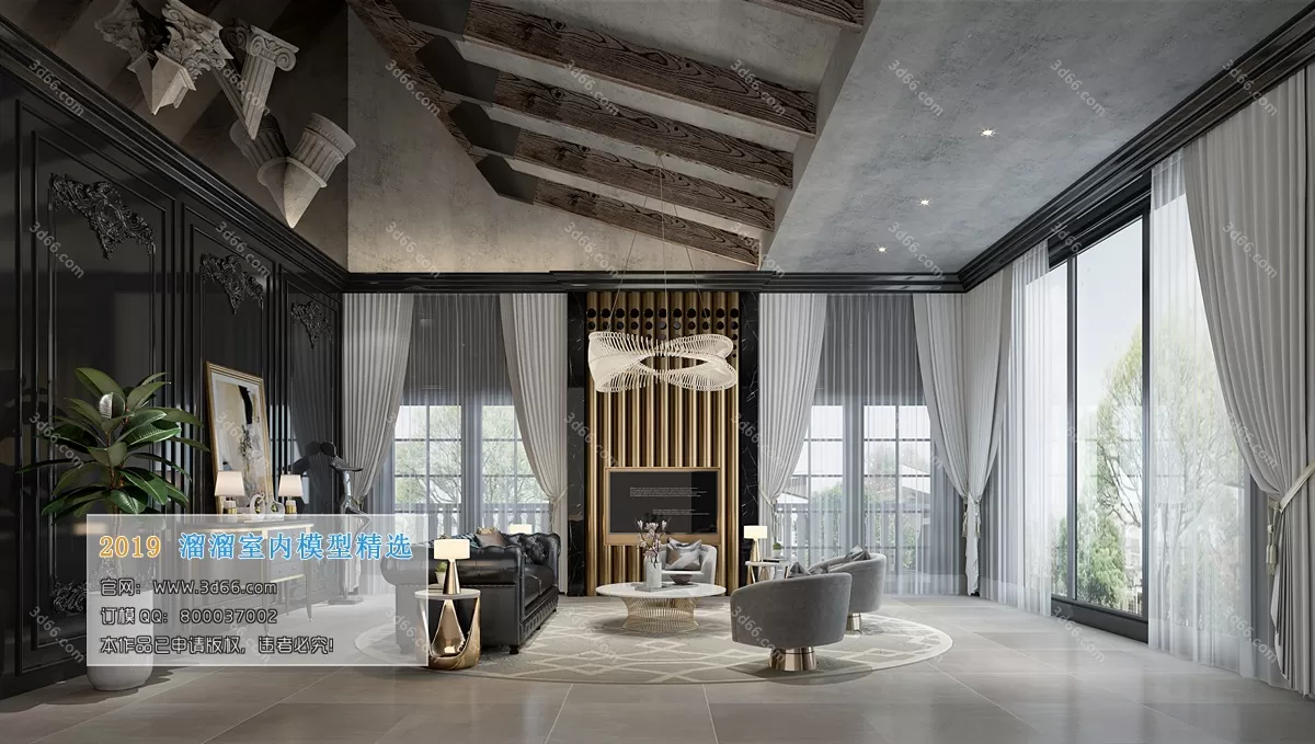 LIVING ROOM 3D MODELS – B006-Postmodern style – 161 LIVING ROOM 3D MODELS – B006-Postmodern style – 161