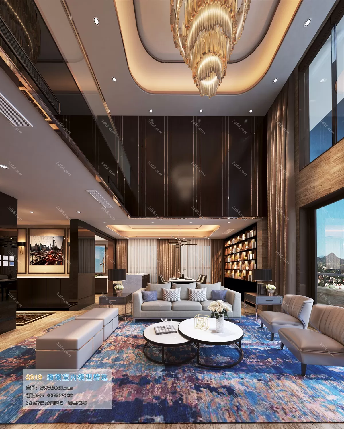 LIVING ROOM 3D MODELS – B010-Postmodern style – 165 LIVING ROOM 3D MODELS – B010-Postmodern style – 165