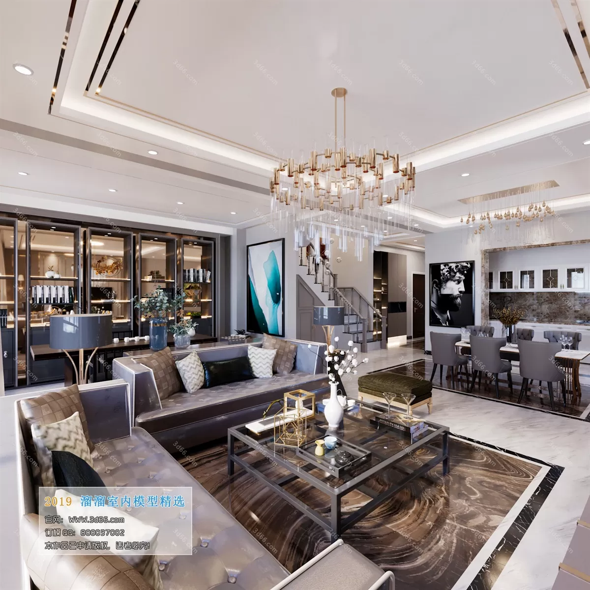 LIVING ROOM 3D MODELS – B012-Postmodern style-Corona – 167 LIVING ROOM 3D MODELS – B012-Postmodern style-Corona – 167