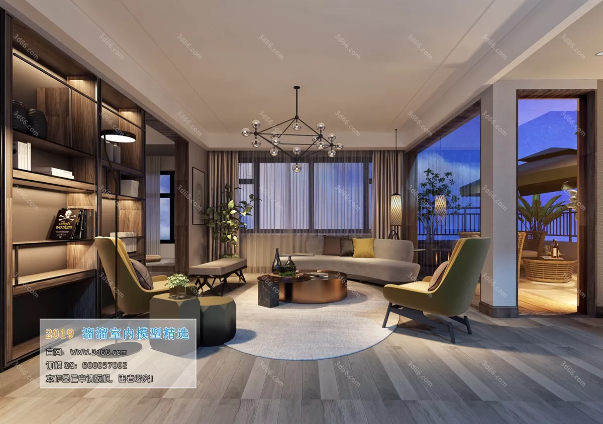 LIVING ROOM 3D MODELS – A018-Modern style – 18