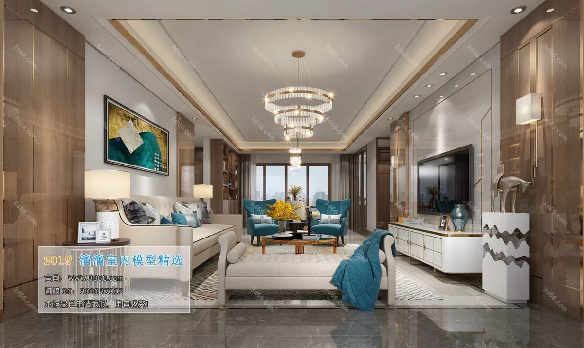 LIVING ROOM 3D MODELS – B018-Postmodern style – 173 LIVING ROOM 3D MODELS – B018-Postmodern style – 173