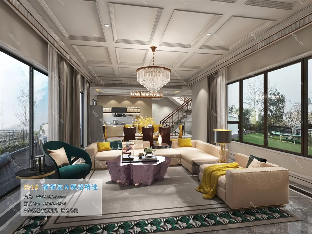 LIVING ROOM 3D MODELS – B021-Postmodern style – 176 LIVING ROOM 3D MODELS – B021-Postmodern style – 176