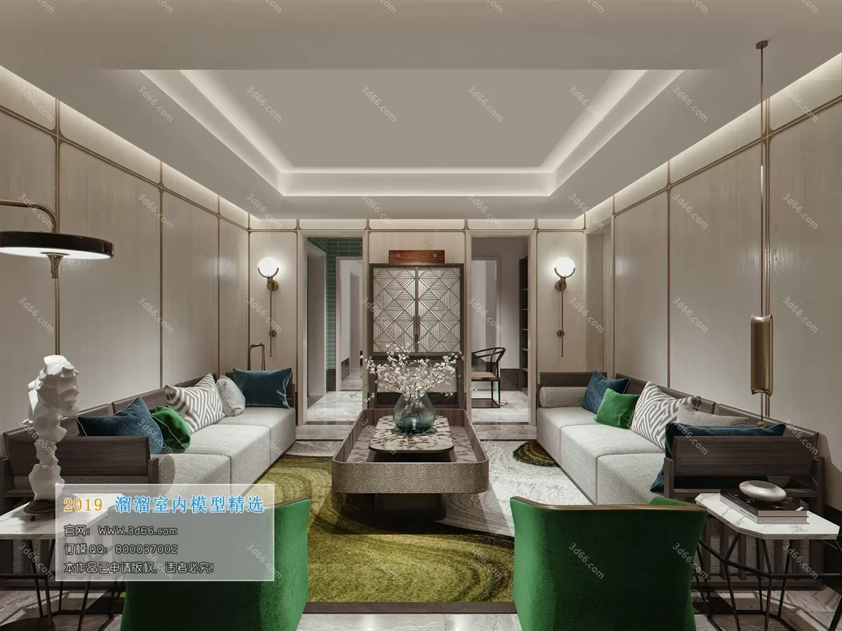 LIVING ROOM 3D MODELS – A019-Modern style – 19