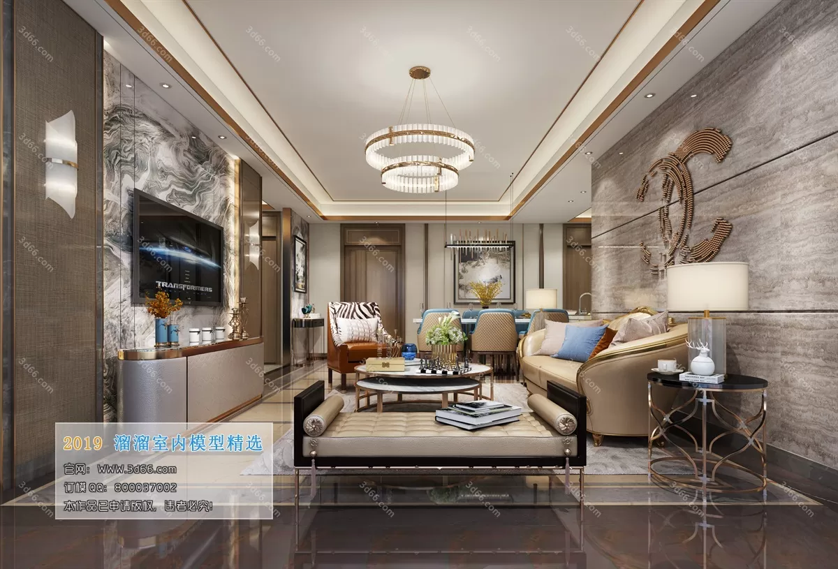 LIVING ROOM 3D MODELS – B026-Postmodern style – 181 LIVING ROOM 3D MODELS – B026-Postmodern style – 181