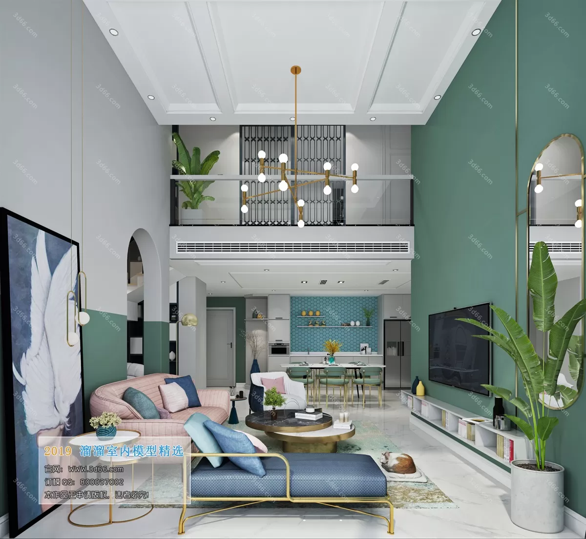 LIVING ROOM 3D MODELS – B028-Postmodern style – 183 LIVING ROOM 3D MODELS – B028-Postmodern style – 183