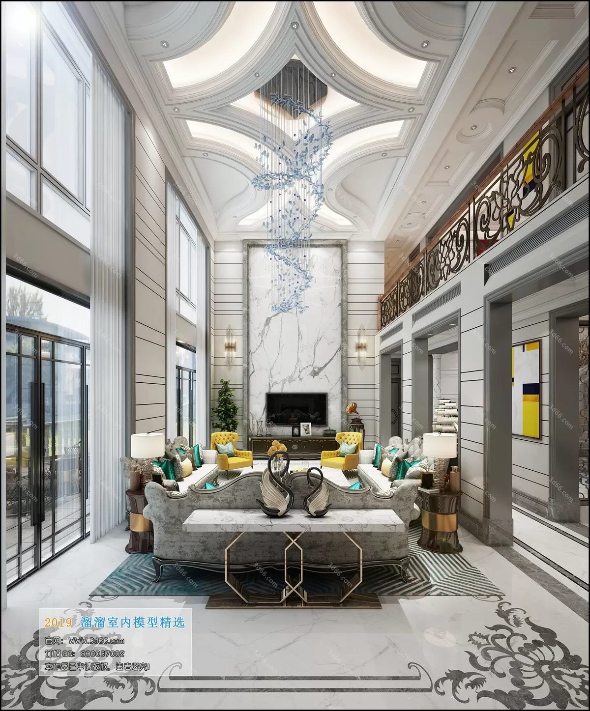 LIVING ROOM 3D MODELS – B033-Postmodern style – 188 LIVING ROOM 3D MODELS – B033-Postmodern style – 188