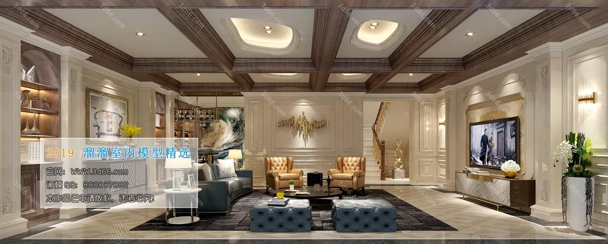 LIVING ROOM 3D MODELS – B034-Postmodern style – 189 LIVING ROOM 3D MODELS – B034-Postmodern style – 189