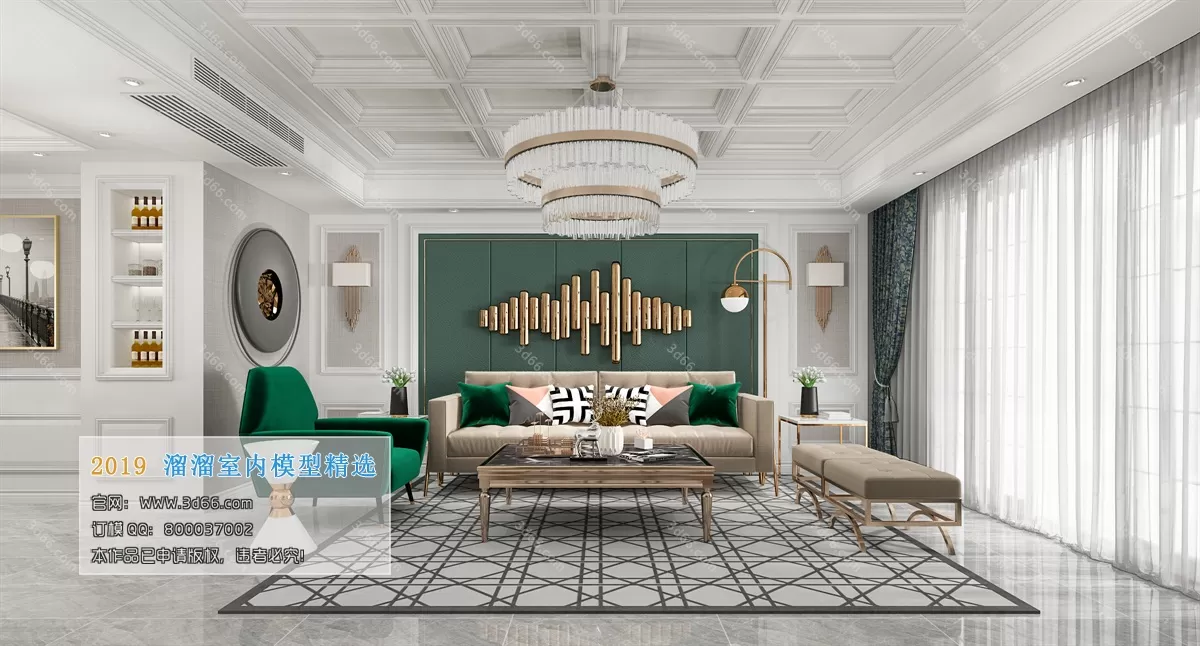 LIVING ROOM 3D MODELS – B036-Postmodern style – 191 LIVING ROOM 3D MODELS – B036-Postmodern style – 191