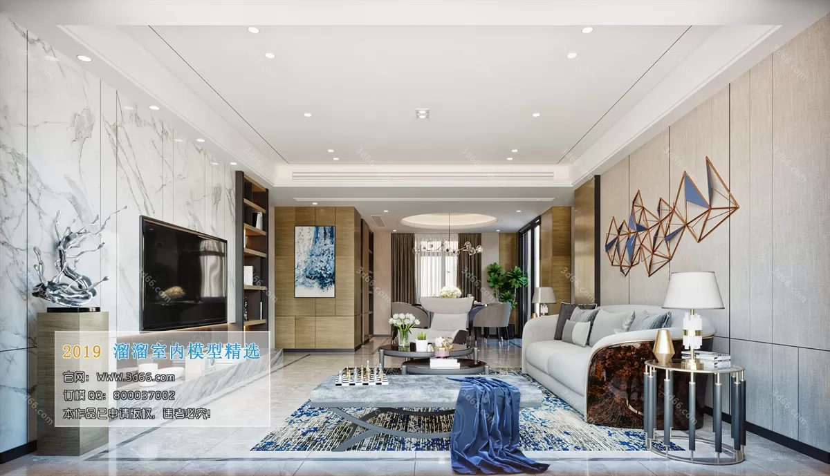 LIVING ROOM 3D MODELS – B041-Postmodern style-Corona – 196 LIVING ROOM 3D MODELS – B041-Postmodern style-Corona – 196