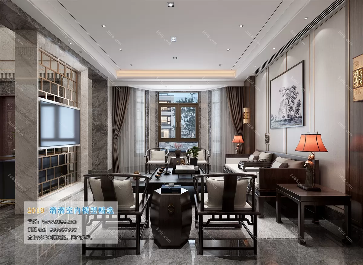 LIVING ROOM 3D MODELS – C001-Chinese style – 200