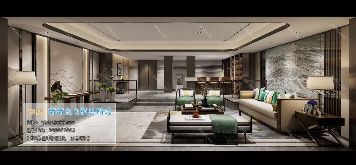 LIVING ROOM 3D MODELS – C003-Chinese style – 202