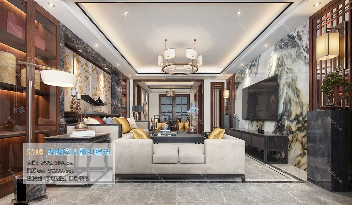 LIVING ROOM 3D MODELS – C005-Chinese style – 204