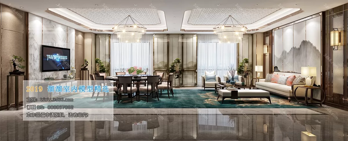 LIVING ROOM 3D MODELS – C008-Chinese style – 207