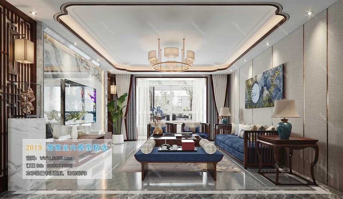 LIVING ROOM 3D MODELS – C009-Chinese style – 208