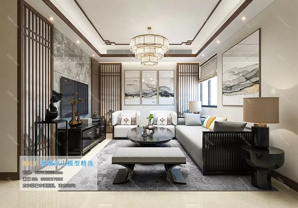 LIVING ROOM 3D MODELS – C017-Chinese style – 215