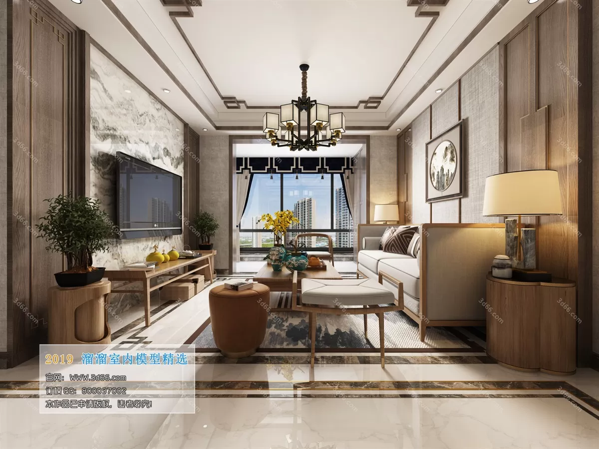 LIVING ROOM 3D MODELS – C018-Chinese style – 216