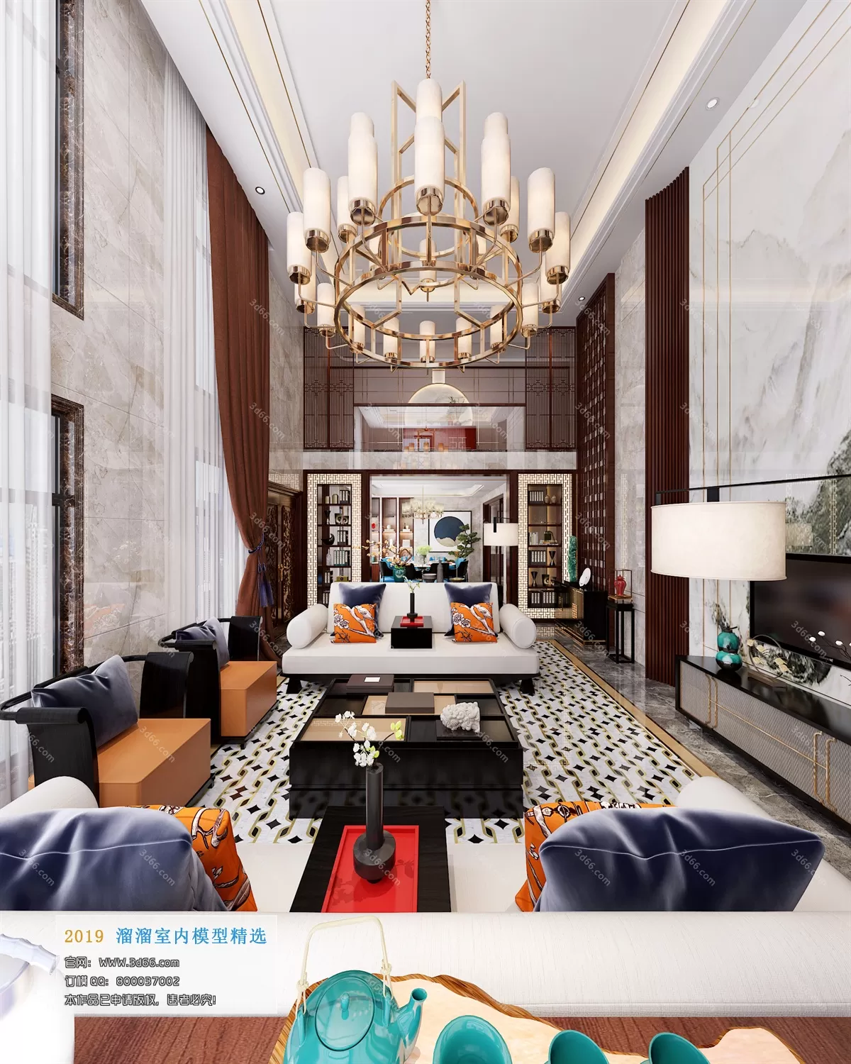 LIVING ROOM 3D MODELS – C021-Chinese style – 219