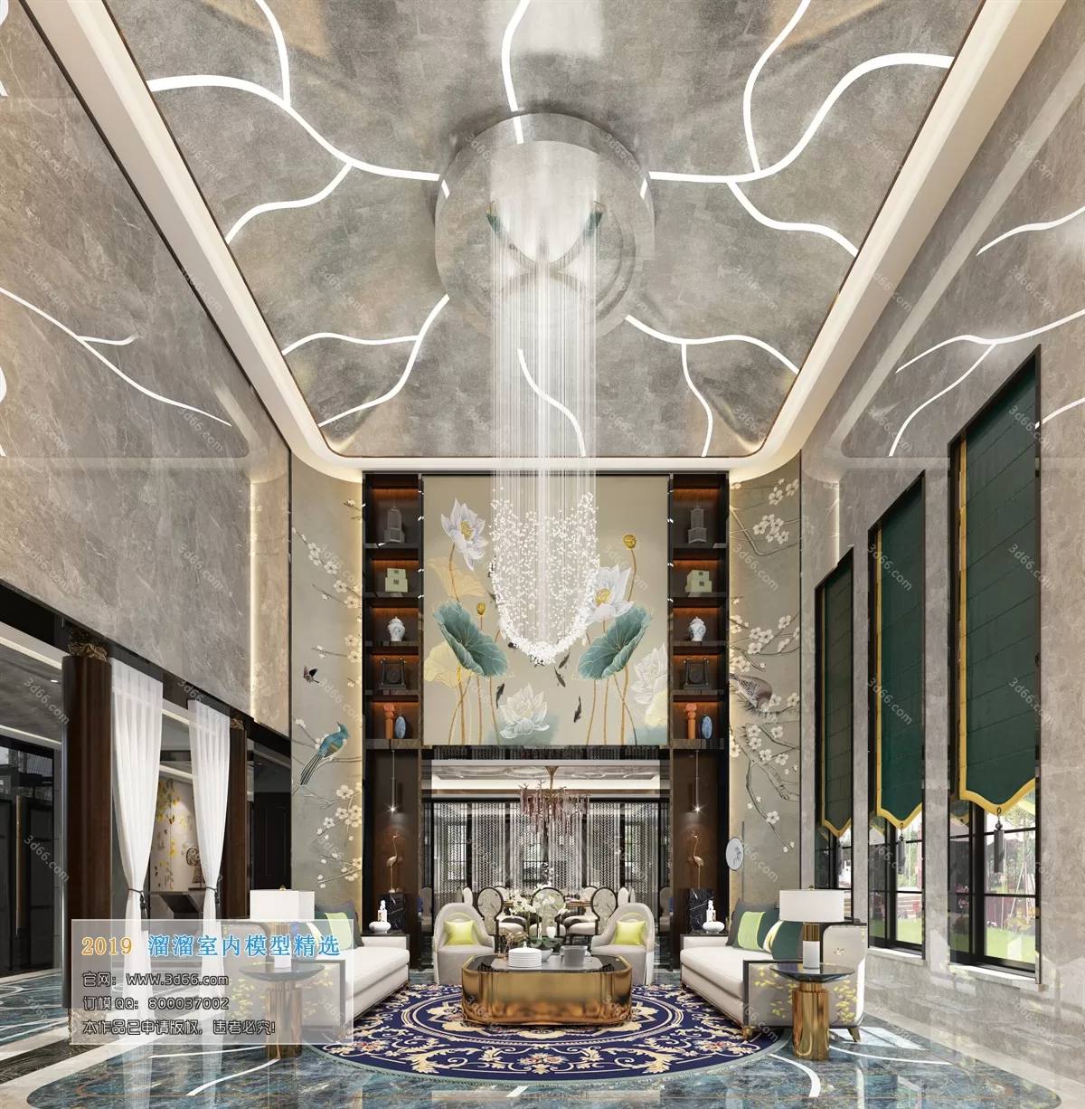 LIVING ROOM 3D MODELS – C029-Chinese style – 227 LIVING ROOM 3D MODELS – C029-Chinese style – 227