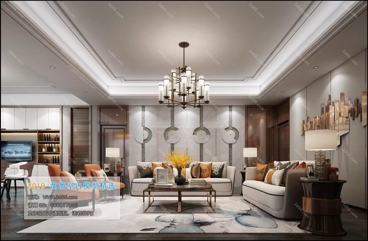 LIVING ROOM 3D MODELS – C030-Chinese style – 228 LIVING ROOM 3D MODELS – C030-Chinese style – 228