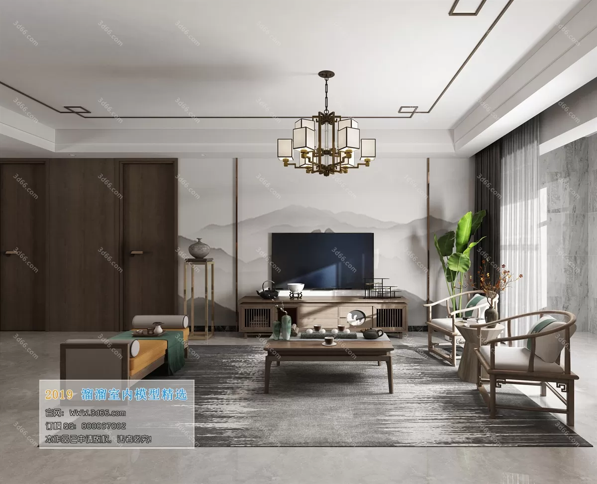LIVING ROOM 3D MODELS – C034-Chinese style – 232 LIVING ROOM 3D MODELS – C034-Chinese style – 232