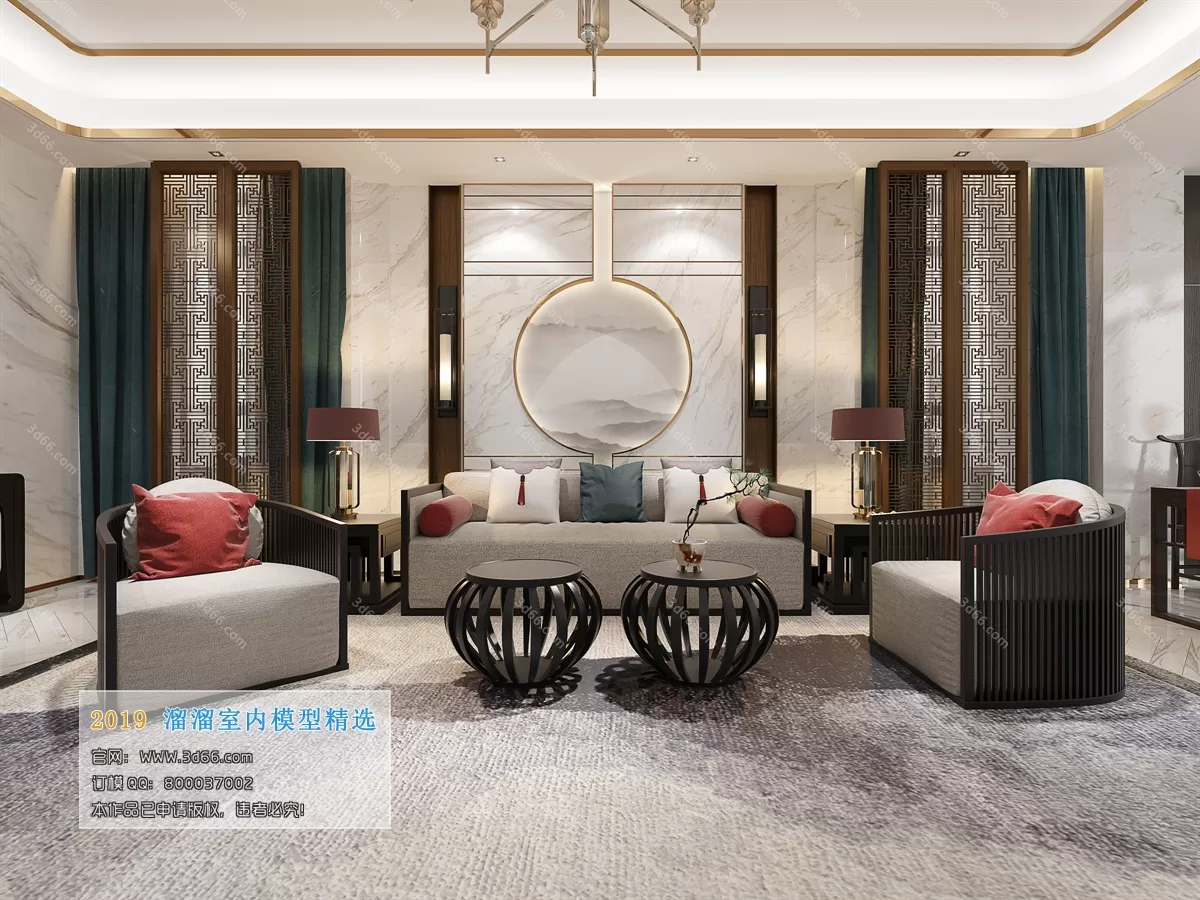 LIVING ROOM 3D MODELS – C044-Chinese style – 242 LIVING ROOM 3D MODELS – C044-Chinese style – 242