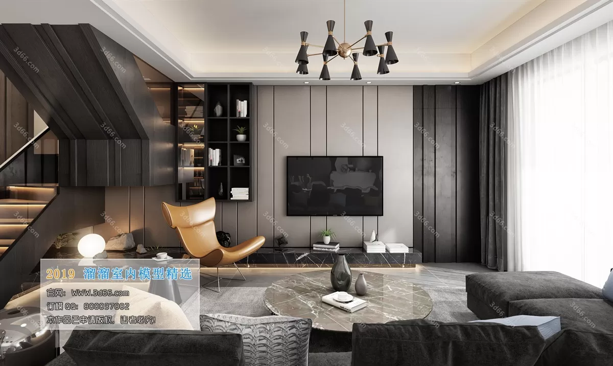 LIVING ROOM 3D MODELS – A026-Modern style – 26