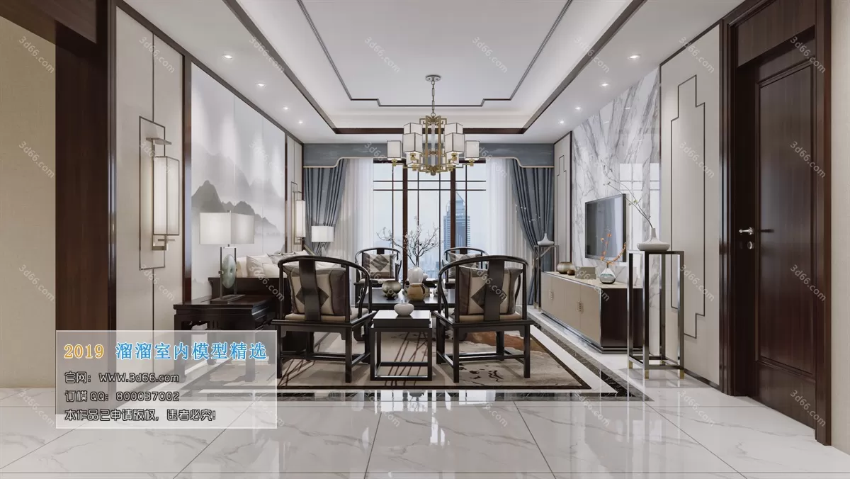 LIVING ROOM 3D MODELS – C054-Chinese style – 251 LIVING ROOM 3D MODELS – C054-Chinese style – 251