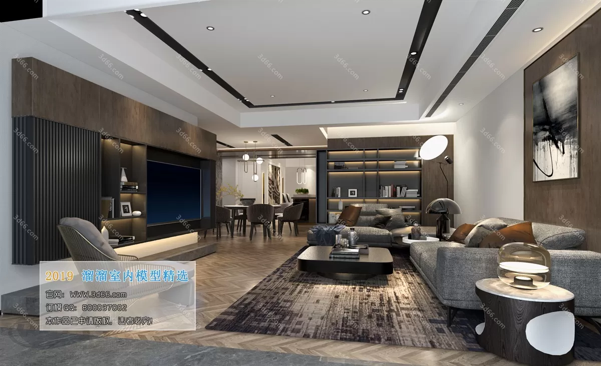 LIVING ROOM 3D MODELS – A027-Modern style – 27