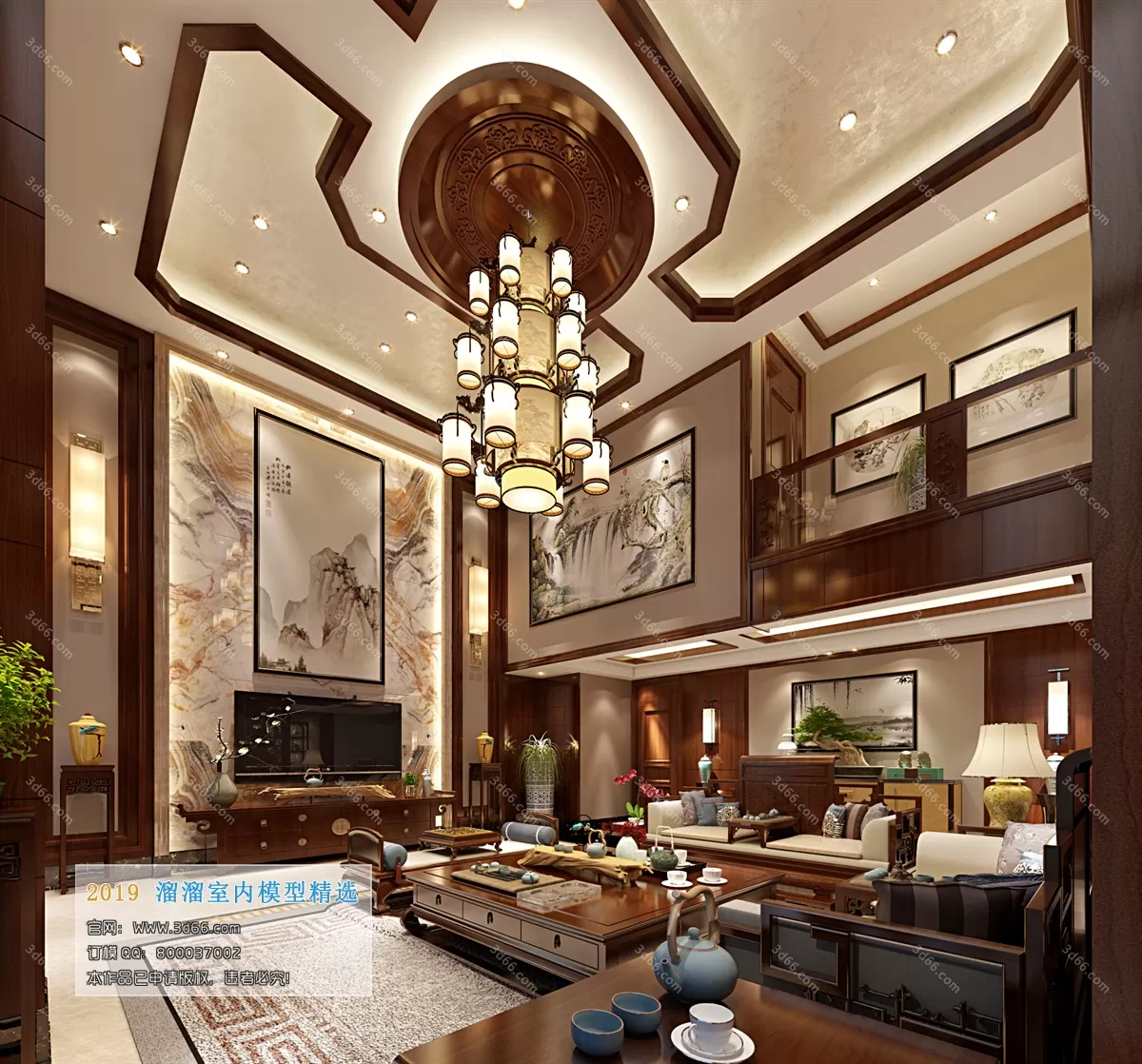 LIVING ROOM 3D MODELS – C073-Chinese style – 268