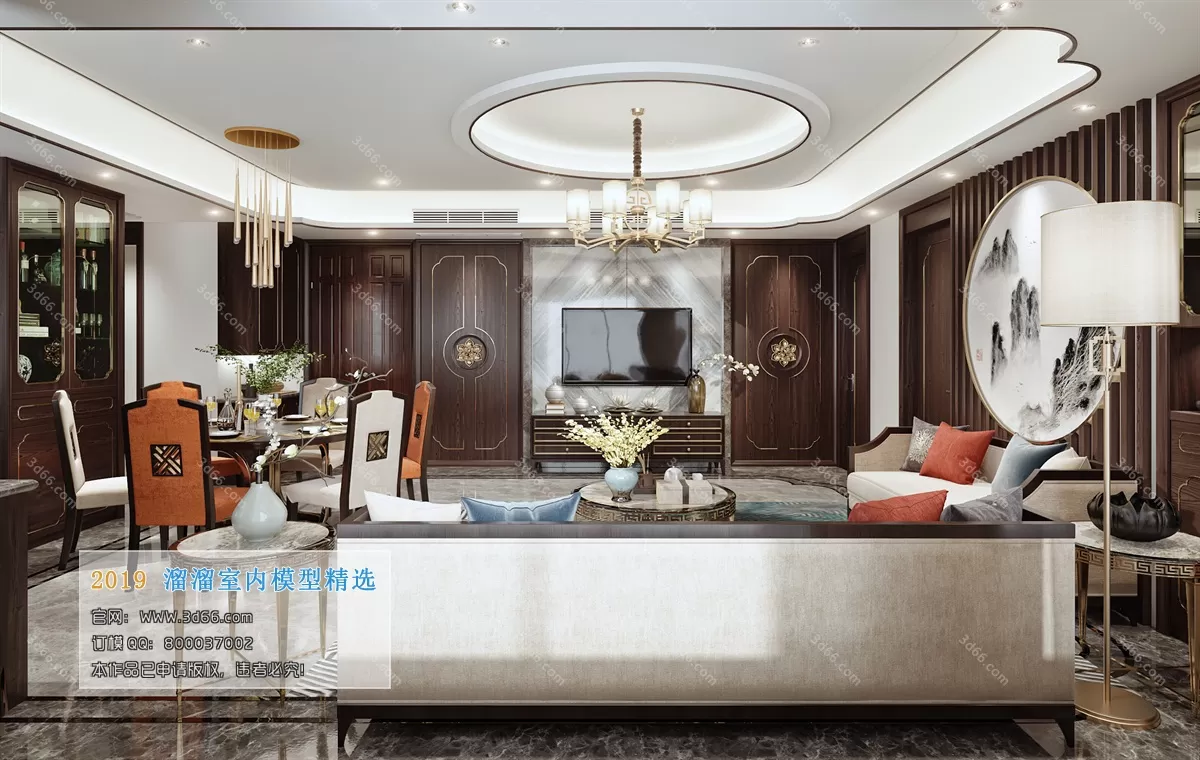 LIVING ROOM 3D MODELS – C077-Chinese style – 272