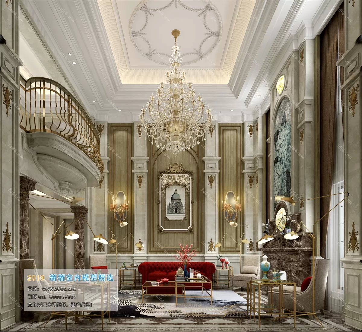 LIVING ROOM 3D MODELS – D002-European style – 300 LIVING ROOM 3D MODELS – D002-European style – 300