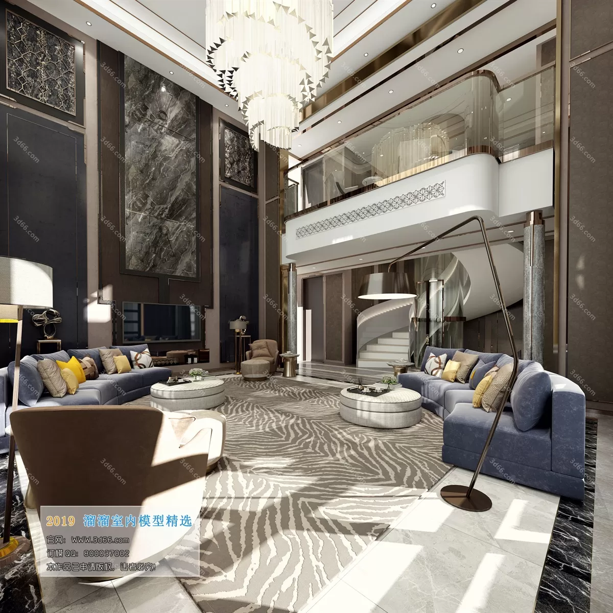 LIVING ROOM 3D MODELS – A004-Modern style – 4