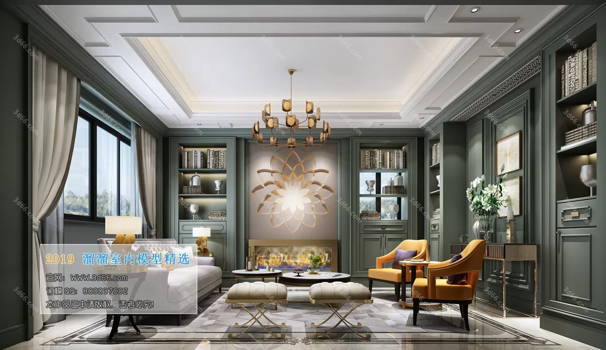 LIVING ROOM 3D MODELS – D004-European style – 302 LIVING ROOM 3D MODELS – D004-European style – 302