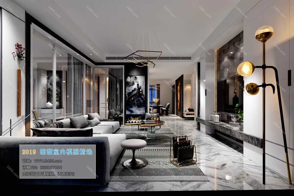 LIVING ROOM 3D MODELS – A033-Modern style – 33