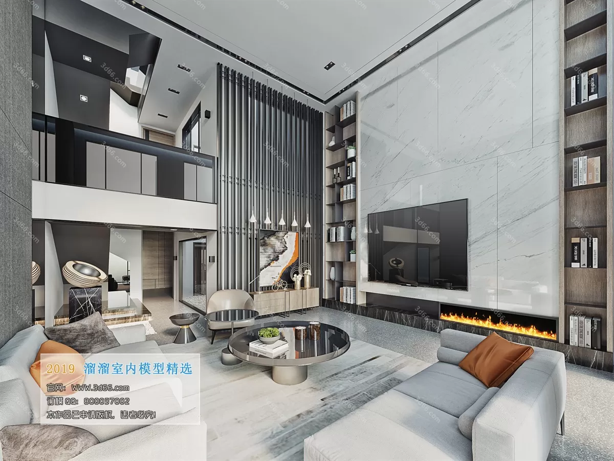 LIVING ROOM 3D MODELS – A034-Modern style-Corona – 34