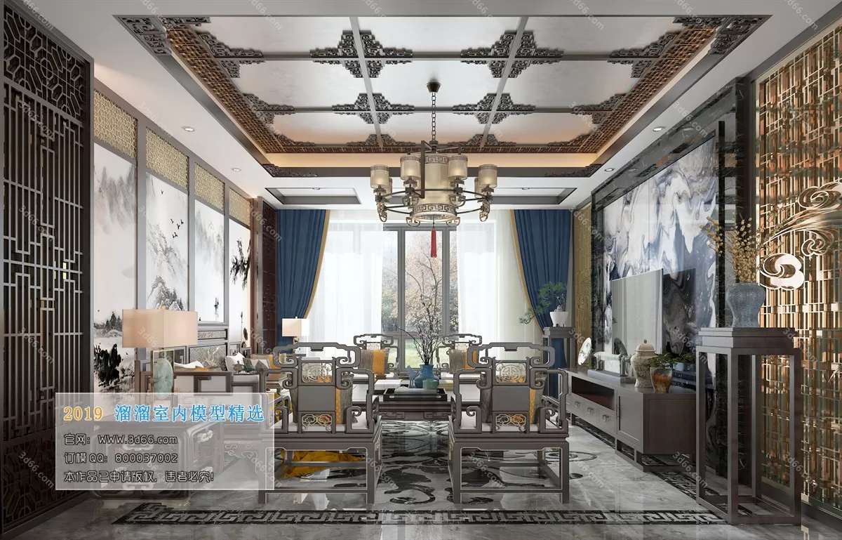LIVING ROOM 3D MODELS – F003-Southeast Asian style – 337 LIVING ROOM 3D MODELS – F003-Southeast Asian style – 337