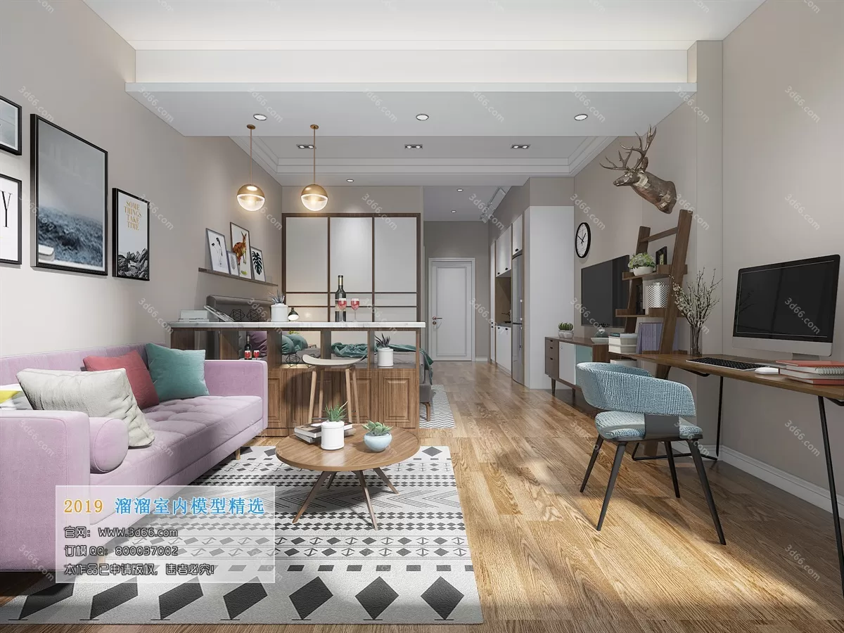 LIVING ROOM 3D MODELS – A042-Modern style – 42