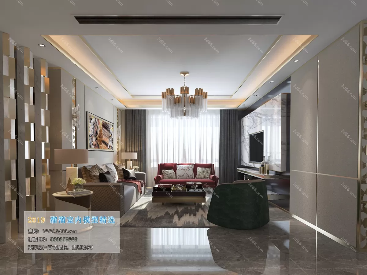 LIVING ROOM 3D MODELS – A052-Modern style – 52