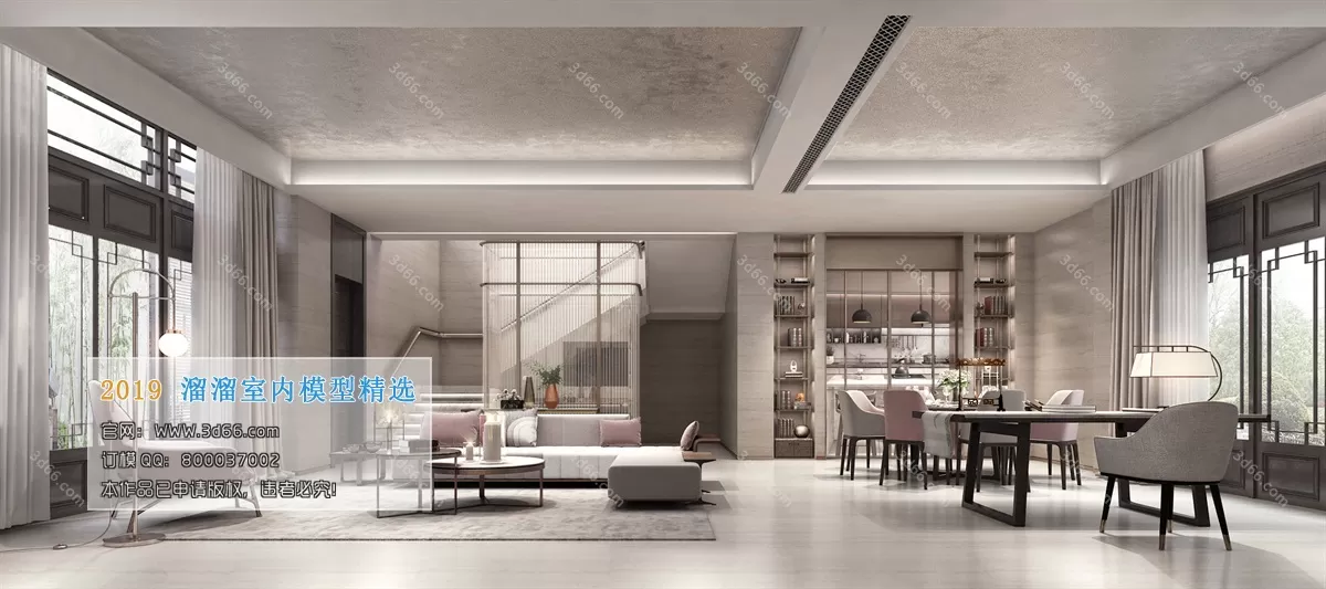 LIVING ROOM 3D MODELS – A055-Modern style – 55