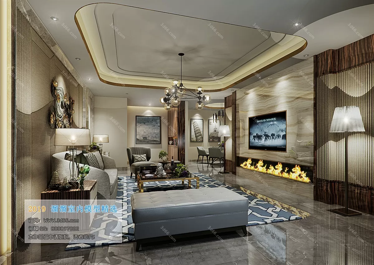 LIVING ROOM 3D MODELS – A059-Modern style – 59