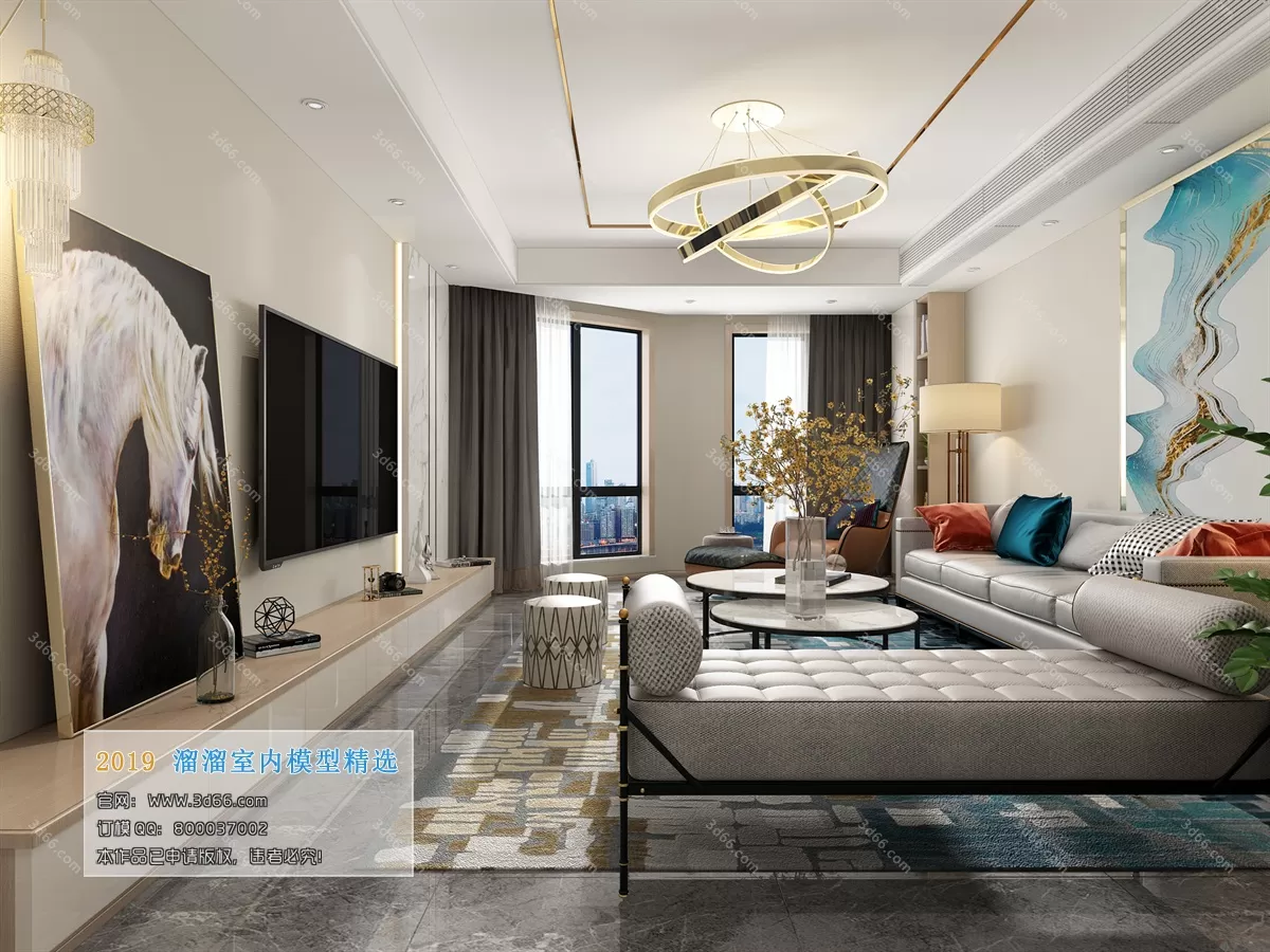 LIVING ROOM 3D MODELS – A060-Modern style – 60