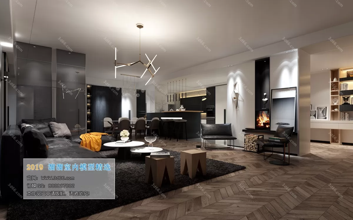 LIVING ROOM 3D MODELS – A070-Modern style – 70 LIVING ROOM 3D MODELS – A070-Modern style – 70